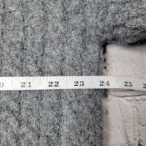 Jamison Soft Brynn Cable Knit Drawstring Hoodie LongSleeve In Gray Size L - Picture 8 of 10